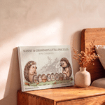 Personalised Cute Hedgehog Family Canvas Poster Frameless Framed Painting with 3-12 Names and Year Birthday Christmas Gift for Family Grandmother 2