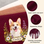 Personalisierter Schal im floralen Haustier-Design | mit Foto & Namen | Weicher Fransenschal & Stola | Weihnachtsgeschenk für Hunde- & Katzenbesitzer 7