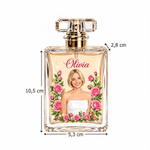 Frasco de perfume recargable personalizado con foto retrato, flor de nacimiento y nombre - Regalo de cumpleaños para mujer, chica y amiga 8
