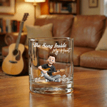 Vaso de whisky «Rock» de 10 oz con diseño personalizado de una guitarra en estilo 3D y nombre; regalo ideal para cumpleaños, aniversarios y fiestas, para guitarristas y amantes de la música 4
