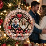 Personalised Love is the Greatest Treasure in Life Acrylic Ornament with Name and Photo Christmas Anniversary Gift for Couple 1