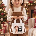 Personalised Cute 3D Style Cartoon Character Clipart Initial Crossbody Handbag with Name Christmas Gift for Children 3