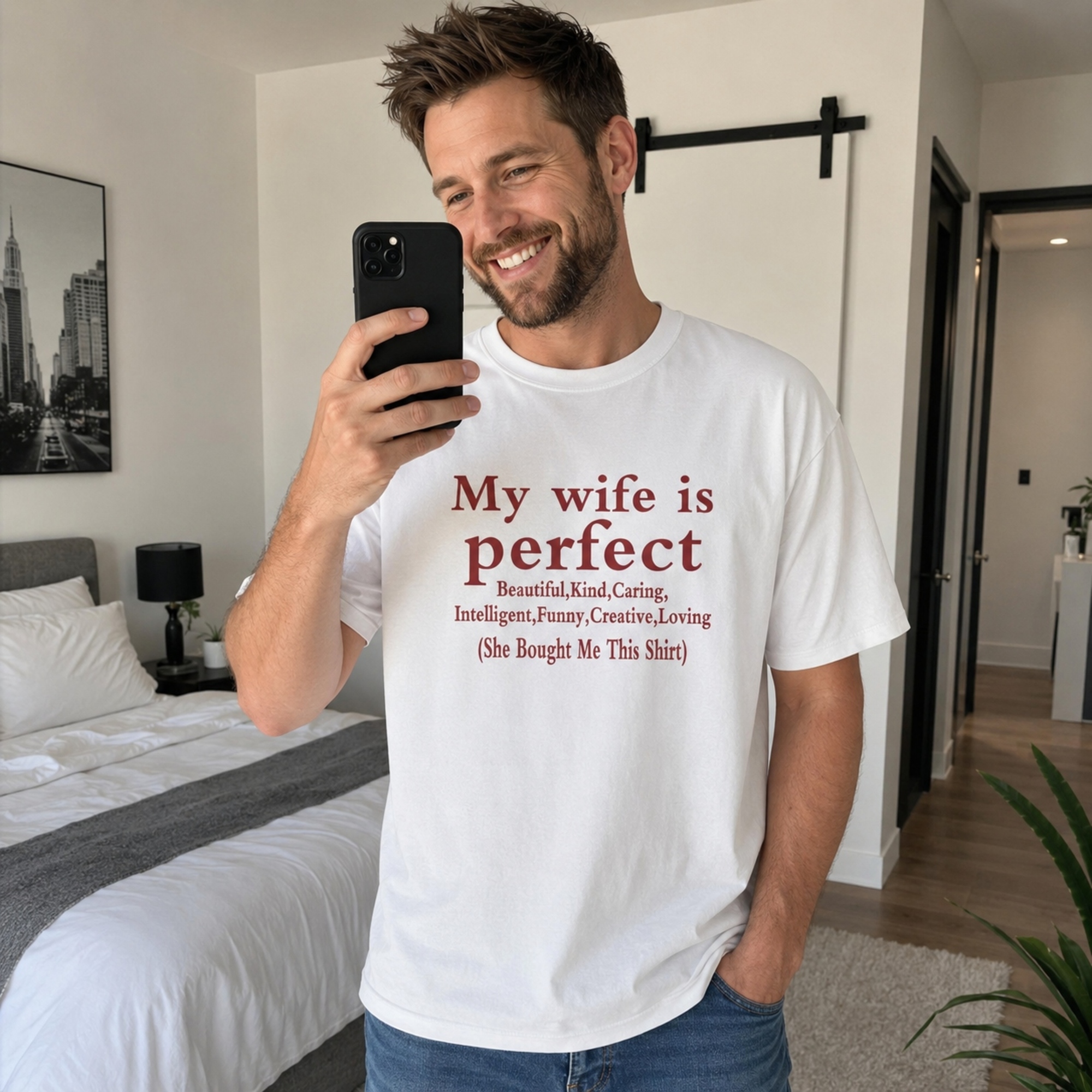 Personalized Is Perfect Soft 100% Cotton T-shirt with Title Quality and Text Anniversary Birthday Gift for Couple Friend