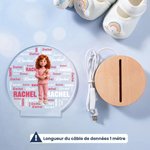 Veilleuse LED en acrylique personnalisée avec nom et photo - Style personnage de dessin animé - Cadeau d'anniversaire pour enfant 6