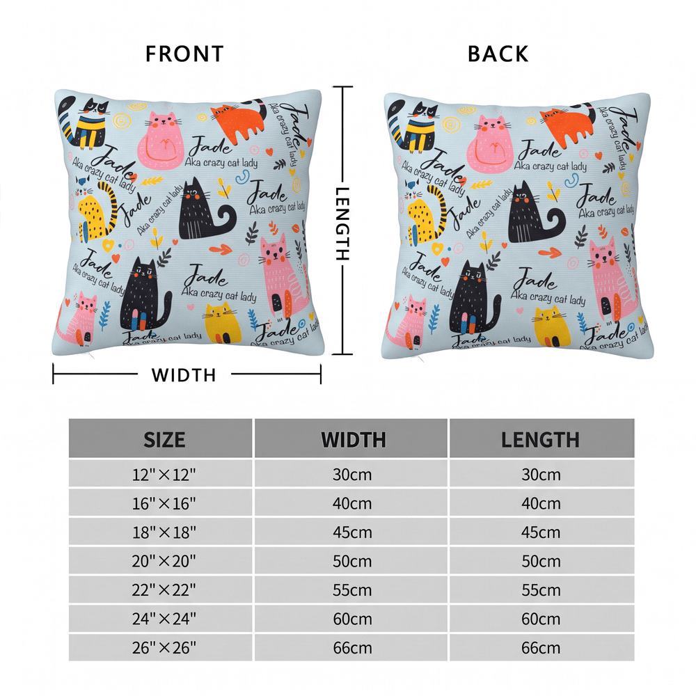 Funda de cojín mullida con ilustración personalizada de gatos y perros, con nombre. Decoración para el hogar. Regalo de Navidad para la familia y los amantes de las mascotas. 7
