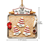 Personalised 3D-Effect Artwork Christmas Tree Biscuit Baking Pan Shaped Acrylic Ornament with 2-10 Names Christmas Gift for Family 9