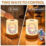 Individuell gestalteter Kranz mit Geburtsblumen – dimmbares LED-Touch-Nachtlicht mit Namen und Fernbedienung – Wohnaccessoire und Geburtstagsgeschenk für Frauen und Mütter 4