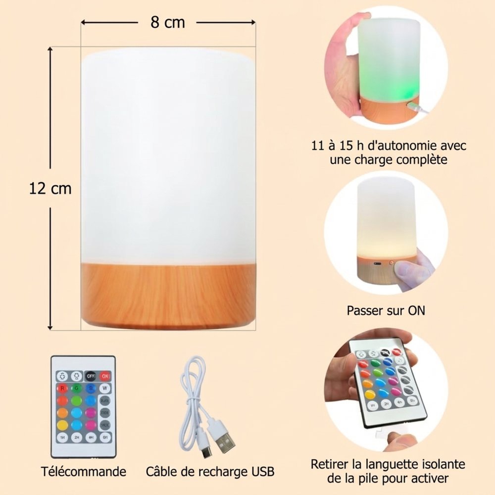 Veilleuse tactile personnalisée avec initiale nom et motif d'animal - Décoration de chambre - Cadeau pour les enfants et la famille 9