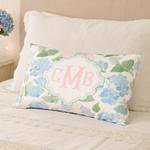 Personalized Hydrangea Pattern Design Soft Pillow Cover with Monogram Room Decor Birthday Christmas Gift for Women Flower Lovers