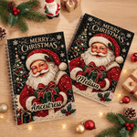 Personalised Christmas Shiny Diamond Style Santa Claus A5 Spiral Journal Notebook with Name and 120 Lined Pages Christmas Gift for Kids