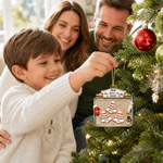 Personalised 3D-Effect Artwork Christmas Tree Biscuit Baking Pan Shaped Acrylic Ornament with 2-10 Names Christmas Gift for Family 6