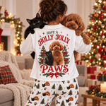 Personalized Have A Holly Jolly Paws Pet Photo Soft Women Pajamas Pants Set Home Wear Christmas Gift for Pet Lovers Owners
