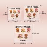 Targhetta da scrivania personalizzata in acrilico con la scritta "I Have 5 Moods" e motivo "Highland Cow", con nome, decorazione per l'ufficio, regalo di compleanno per amici e colleghi 7
