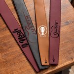 Personalised Guitar-Themed Pattern Adjustable PU Leather Guitar Strap with Name Music Accessories Birthday Gift for Guitarist Musician 1