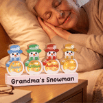 Décoration de Noël personnalisée en bois avec bonhomme de neige de Noël en dessin animé et éclairage LED, avec prénom et texte – Décoration d'intérieur, cadeau pour les fêtes de fin d'année et les soirées d'hiver, à offrir à un ami