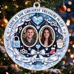 Personalised Love is the Greatest Treasure in Life Acrylic Ornament with Name and Photo Christmas Anniversary Gift for Couple 7