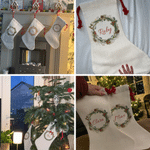 Personalised Holly Gingerbread Cookies Wreath Christmas Stocking Gift Bag with Name Fireplace Decor Christmas Gift for Family Couple 7