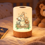 Personalized Cute Forest Animal Initial Rechargeable Touch Control Night Light with Name Nursery Decor Birthday Gift for Boys Girls