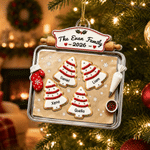 Personalised 3D-Effect Artwork Christmas Tree Biscuit Baking Pan Shaped Acrylic Ornament with 2-10 Names Christmas Gift for Family 3