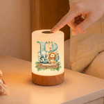 Personalized Cute Forest Animal Initial Rechargeable Touch Control Night Light with Name Nursery Decor Birthday Gift for Boys Girls