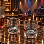 Personalized DJ Music Equipment Theme 10 oz Rock Whiskey Glass with Name Daily Use Christmas Housewarming Gift for DJ Musician