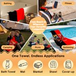 Personalized Love Theme King Queen Crown Rose Oversized Quick Dry Beach Towel with Name Summer Vacation Birthday Gift for Couple