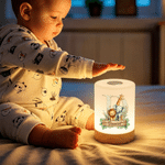 Personalized Cute Forest Animal Initial Rechargeable Touch Control Night Light with Name Nursery Decor Birthday Gift for Boys Girls