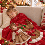 Personalised 3D-Style Art Christmas Character Photo Word Cloud Soft Throw Blanket with Name Home Decor Christmas Gift for Friends Kids Family 4