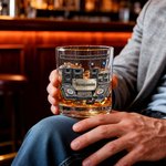 Personalized DJ Music Equipment Theme 10 oz Rock Whiskey Glass with Name Daily Use Christmas Housewarming Gift for DJ Musician