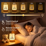 Personalized Cute Forest Animal Initial Rechargeable Touch Control Night Light with Name Nursery Decor Birthday Gift for Boys Girls