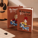 Personalized 3D-Style Character Art Music PU Leather Notebook with Name Recording Accessory Daily Use Birthday Gift for Guitar Players
