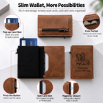Personalised Sketch Family Photo Slim RFID Blocking Pop Up Card Holder Wallet with Text Christmas Father's Day Gift for Men Dad 8