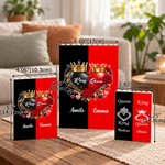 Personalised Love Theme King Queen Building Block Puzzle with Name Desk Decor Anniversary Christmas Party Gift for Couple Husband Wife 6