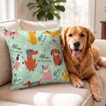 Funda de cojín mullida con ilustración personalizada de gatos y perros, con nombre. Decoración para el hogar. Regalo de Navidad para la familia y los amantes de las mascotas. 3