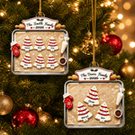 Personalised 3D-Effect Artwork Christmas Tree Biscuit Baking Pan Shaped Acrylic Ornament with 2-10 Names Christmas Gift for Family 2