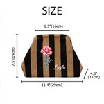 Personalized Birth Flower Stripe Pattern Large Capacity Makeup Pouch with Name Daily Use Travel Essential Birthday Gift for Women
