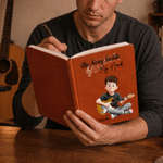 Personalized 3D-Style Character Art Music PU Leather Notebook with Name Recording Accessory Daily Use Birthday Gift for Guitar Players