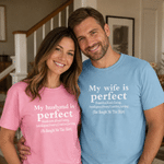 Personalized Is Perfect Soft 100% Cotton T-shirt with Title Quality and Text Anniversary Birthday Gift for Couple Friend 7