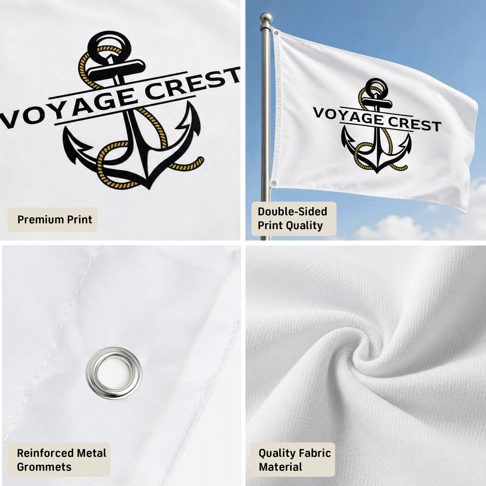 Personalised Nautical Anchor Waterproof Flag with Text Birthday Anniversary Gift for Sailor Boat Owner Captain 5