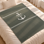 Personalized Boat Anchor Soft Throw Blanket with Name Home Decor Christmas Gift for Father Sailing Enthusiast Boat Owner