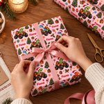 Personalized Dinosaur Truck Name Cloud Wrapping Paper Christmas Gift Decor Holiday Party Favor for Family Kid 7