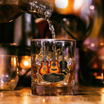 Personalized 3D-Effect Artwork Guitar Studio 10 oz Rock Whiskey Glass with Name Birthday Anniversary Holiday Gift for Guitar Players Music Lovers