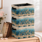Personalised Ocean Theme Sea Turtle Large Capacity Laundry Basket with Name and Handle Home Decor Birthday Christmas Gift for Nana Mum Bookworm