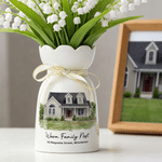 Personalised Watercolor Style House Photo Ceramic Vase with Title and Text Housewarming Gift for Family Friend 7