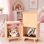 Personalized Eat Gold Coin Animal Wooden Money Box Piggy Bank with Text Back to School Birthday Gift for Boys Girls 7