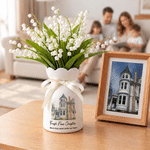 Personalised Watercolor Style House Photo Ceramic Vase with Title and Text Housewarming Gift for Family Friend 3