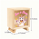 Personalized Eat Gold Coin Animal Wooden Money Box Piggy Bank with Text Back to School Birthday Gift for Boys Girls 8