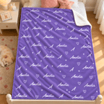 Personalized Star Paw Print Word Cloud Soft Throw Blanket with Initial Name and Number Home Decor Birthday Christmas Gift for Kids Family Friends 4