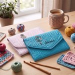 Organizer personalizzato in stile minimalista per ferri da uncinetto con motivo floreale, con nome, accessori per il lavoro a maglia – Regalo di compleanno per mamma, nonna e appassionate di uncinetto