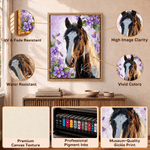 Personalised Realistic Oil Painting Horse Portrait Birth Flower Canvas Print with Name Home Decor Housewarming Birthday Gift for Horse Owners 9